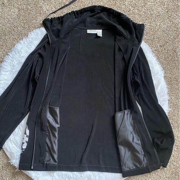 Chico’s Travelers Jacket Slinky Women’s Large Black White Zip Chicos Size 2 - Picture 3 of 12